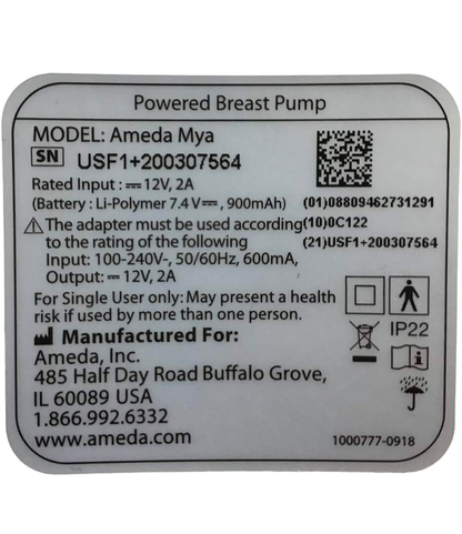  Ameda MYA Portable Breast Pump
