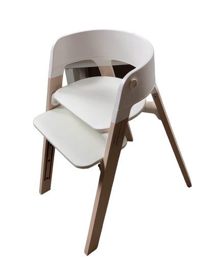  Stokke Steps High Chair, White Seat Natural Legs