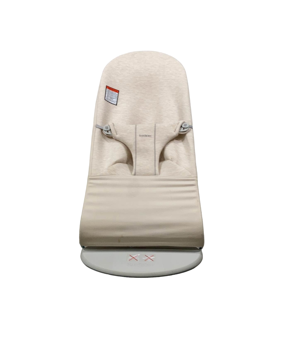  BabyBjorn Bouncer Bliss, Light Gray Frame, Light Beige 3D Jersey
