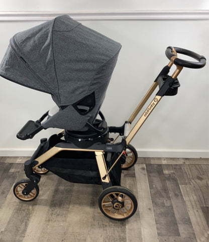  Orbit BabyG5 Stroller With Snack Tray, 2021, Gold Frame, Grey Melange Seat