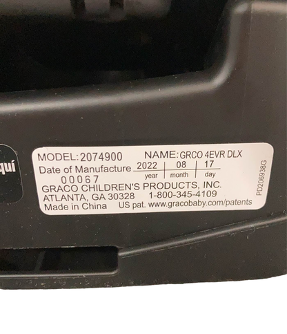  Graco 4Ever DLX 4-in-1 Car Seat, 2022, Zagg