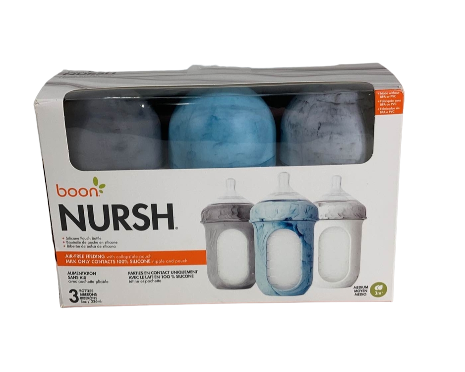  Boon Nursh Bottles 3 Pack, 8 Oz, Tie Dye
