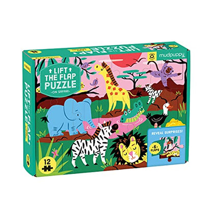  Mudpuppy On Safari Lift-the-Flap Puzzle