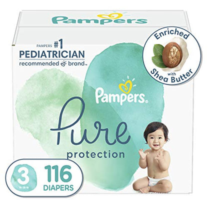  Pampers Pure Protection Diapers, Size 3, 116 Count