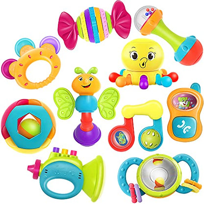  IPlay, ILearn 10-Piece Baby Rattle Set