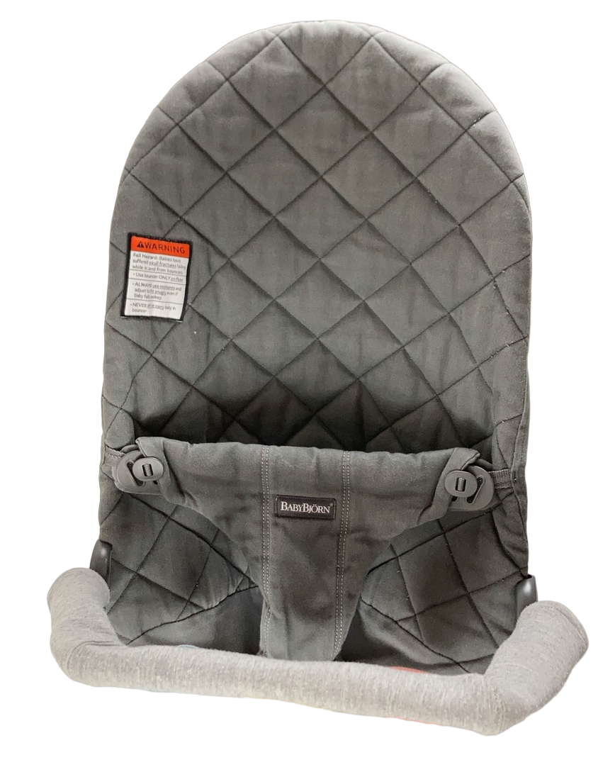  BabyBjorn Bouncer Bliss With Soft Toy Bar, Dark Gray Frame, Anthracite Cotton Classic Quilt