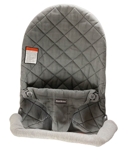  BabyBjorn Bouncer Bliss With Soft Toy Bar, Dark Gray Frame, Anthracite Cotton Classic Quilt