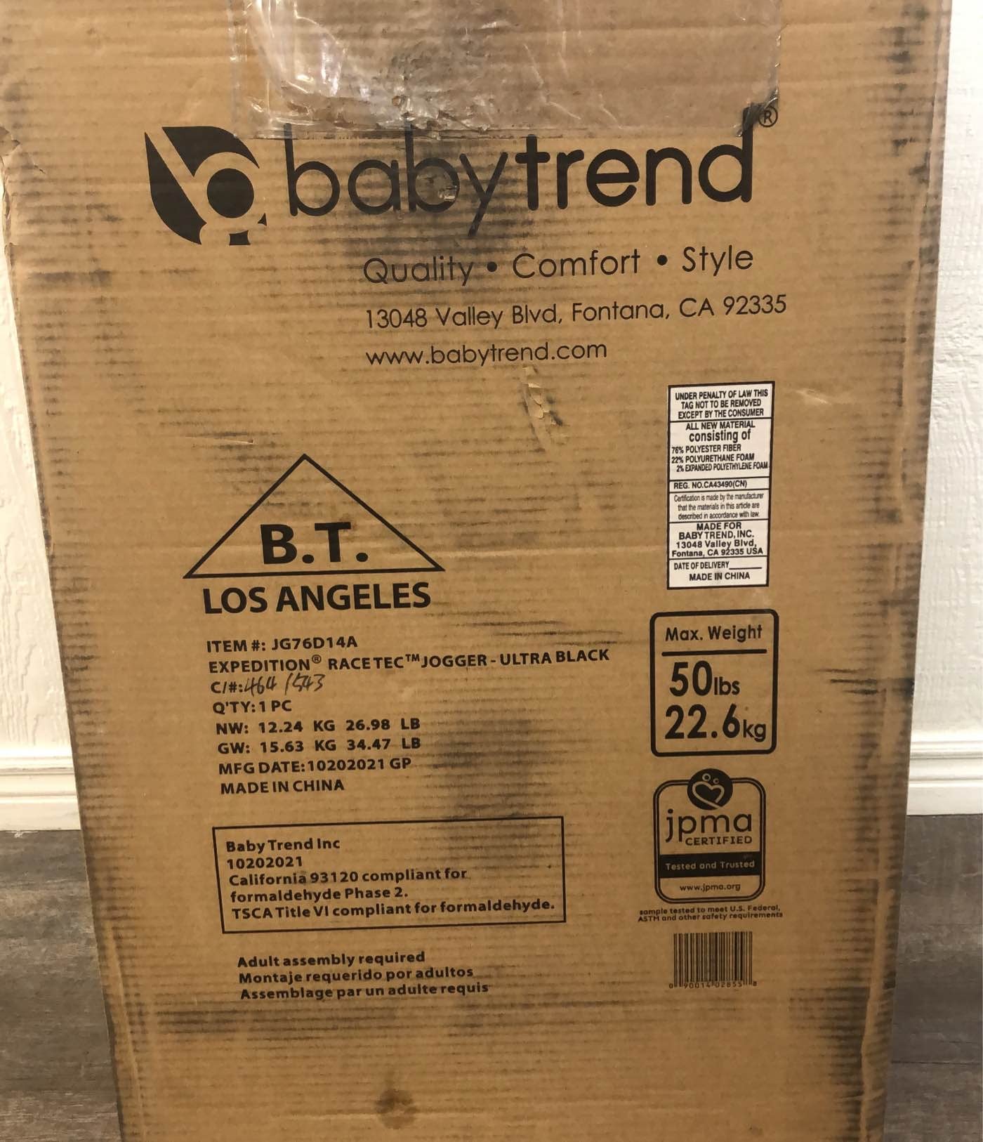  Baby Trend Expedition Race Tec Jogger, Ultra Black