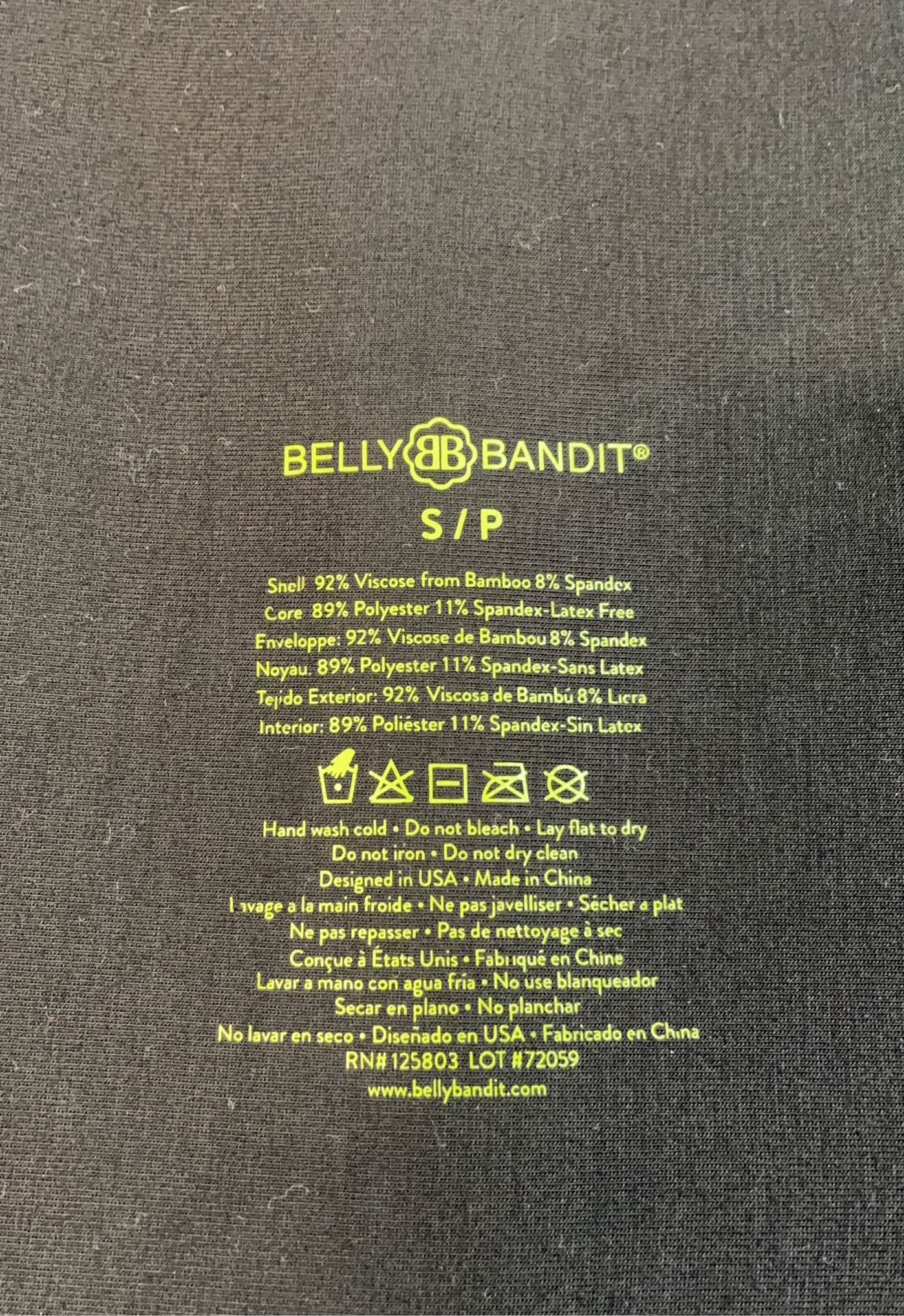  Belly Bandit Viscose From Bamboo Belly Wrap, Black, Small