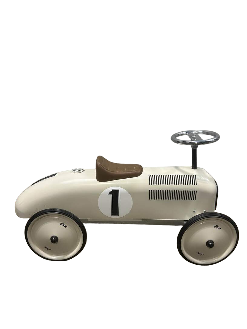  Vilac Classic Ride On Metal Car, Ecru