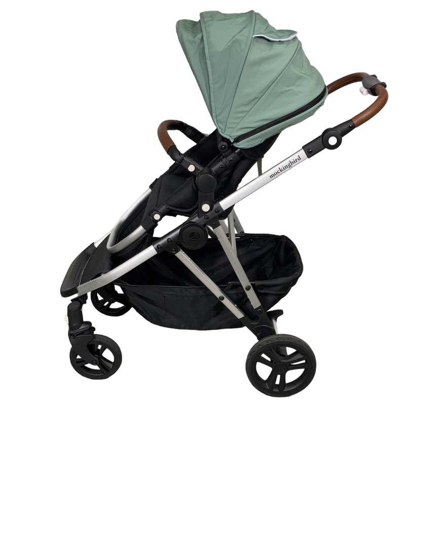  Mockingbird Single To Double 2.0 Stroller, Silver With Penny Leather, Watercolor Drops, Sage, 2023