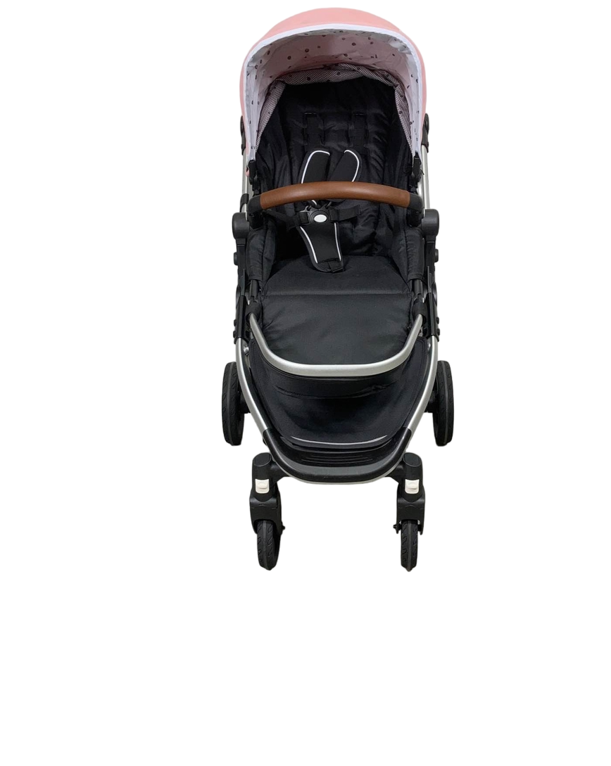  Mockingbird Single Stroller, Bloom, 2023, Watercolor Drops, Silver With Penny Leather