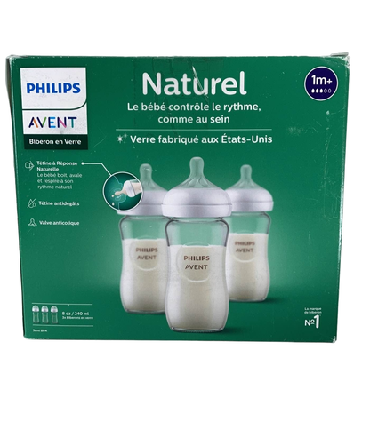  Philips Avent Natural Glass Baby Bottles, 3-Pack