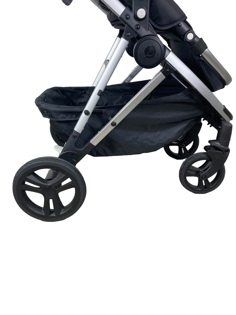  Mockingbird Single Stroller, 2023, Black, Silver With Penny Leather