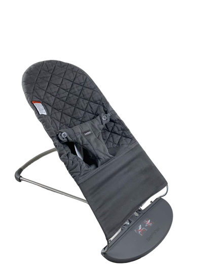  BabyBjorn Bouncer Bliss, Dark Gray Frame, Anthracite Cotton Classic Quilt