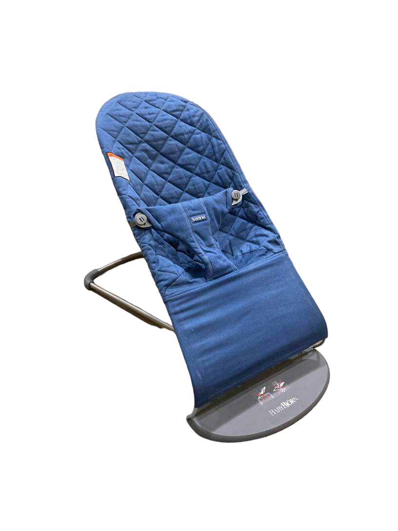  BabyBjorn Bouncer Bliss, Midnight Blue Cotton Classic Quilt