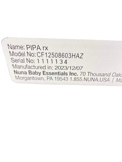 Nuna PIPA Rx Infant Car Seat With RELX Base, Hazelwood, 2023