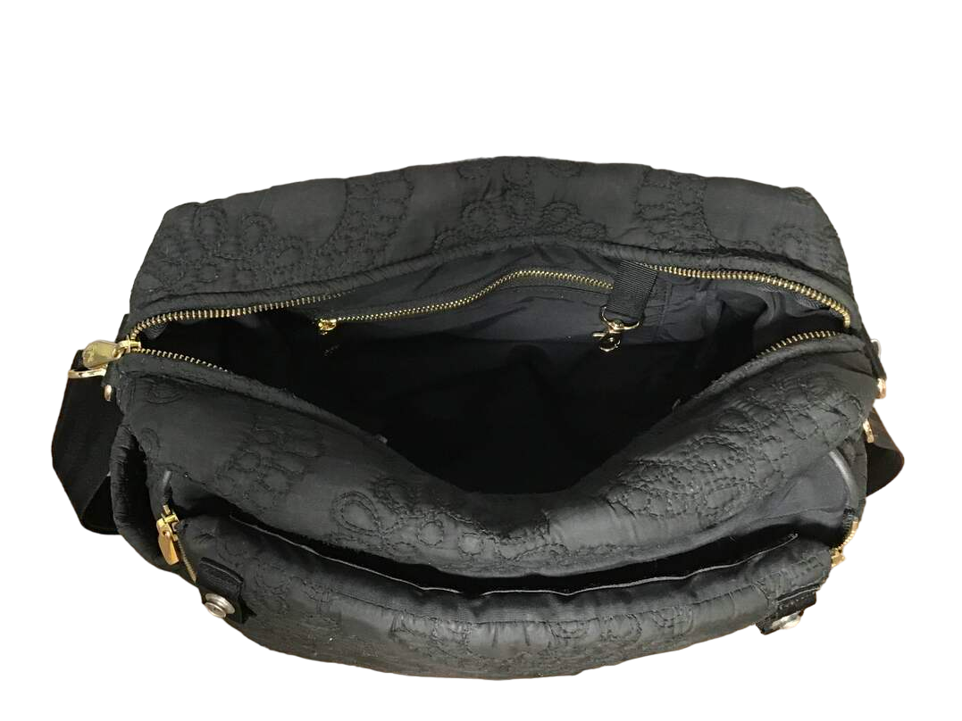 Petunia Pickle Bottom Boxy Backpack Diaper Bag, Black Embossed
