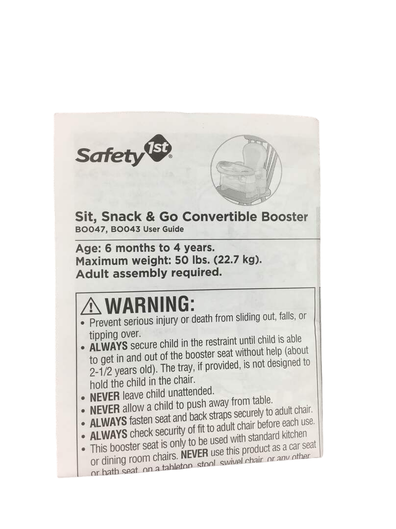  Safety 1st Sit, Snack, And Go Convertible Booster Seat