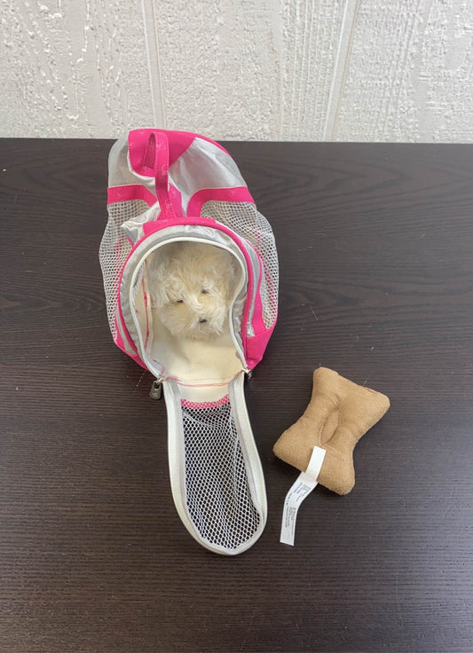  American Girl Coconut Dog With Travel Carrier