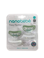  Nanobébé Flexy Pacifiers, White-Sage, 0-3 Months, 4-Pack