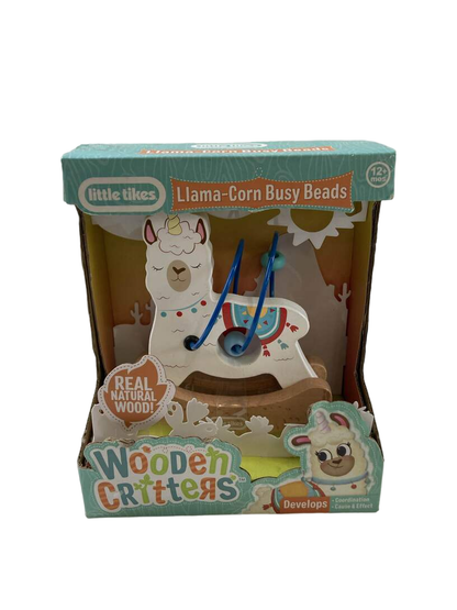  Little Tikes Wooden Critters Llama-Corn Busy Beads