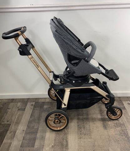  Orbit BabyG5 Stroller With Snack Tray, 2021, Gold Frame, Grey Melange Seat