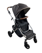  Mockingbird Single To Double Stroller With Accessories, 2021, Silver With Penny Leather, Windowpane, Black