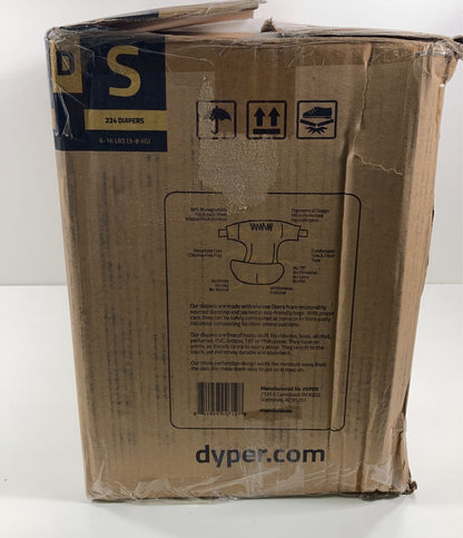  DYPER Bamboo Diapers, Four Sleeves, Small(6-16 Pounds, 224 Count