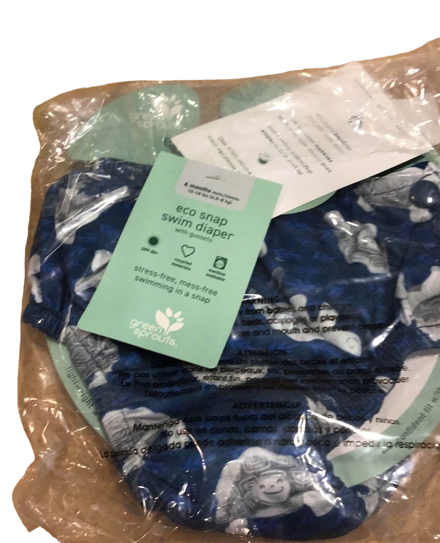  Green Sprouts Swim Diaper, Eco Snap, Navy Tortoises