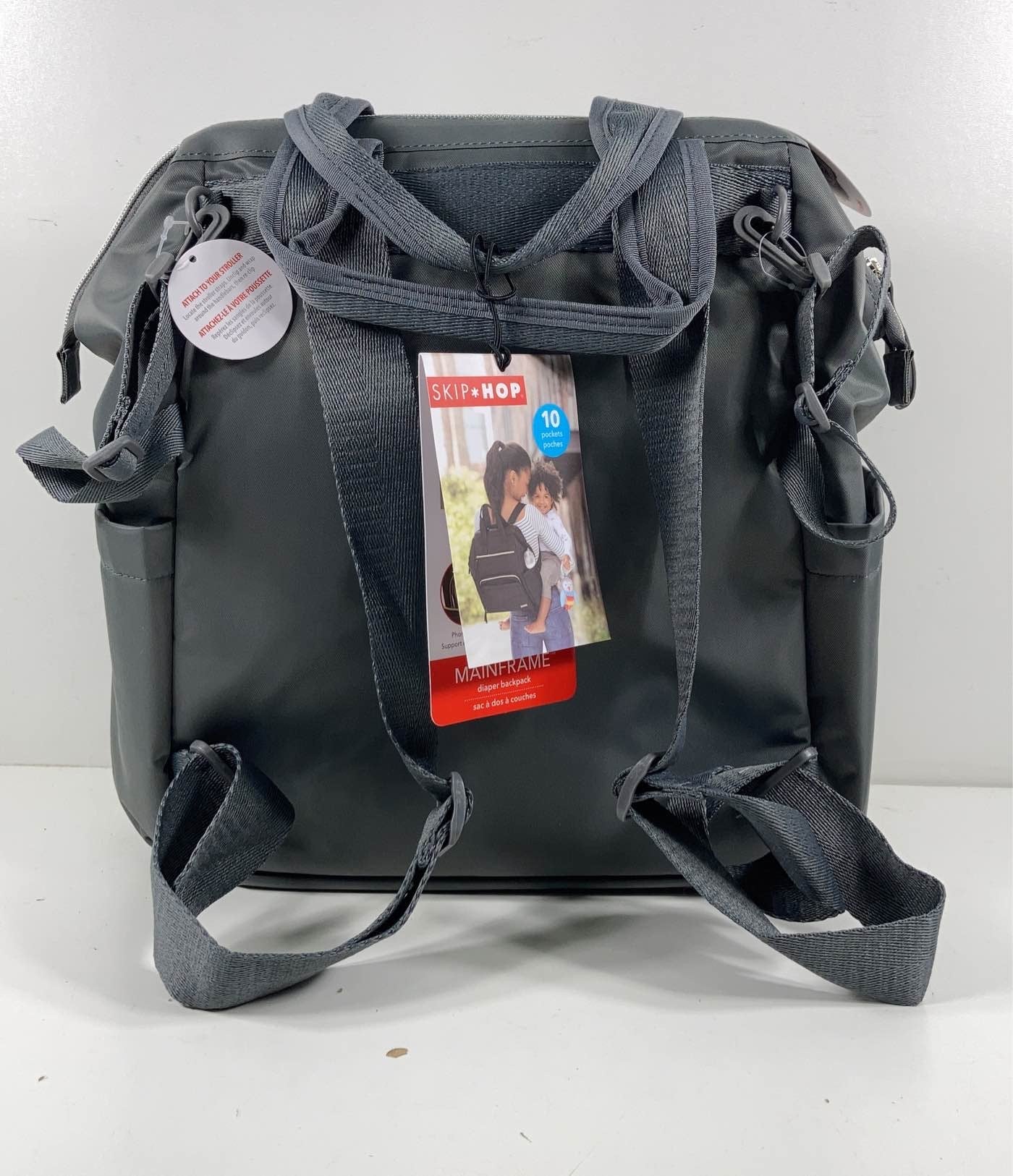  Skip Hop MainFrame Diaper Backpack, Charcoal