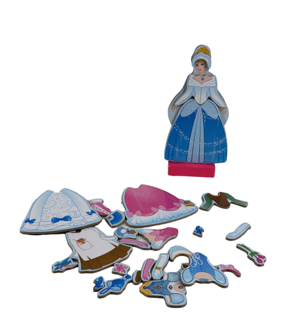  Disney Princesses Wooden Doll Magnetic Dress Up Set