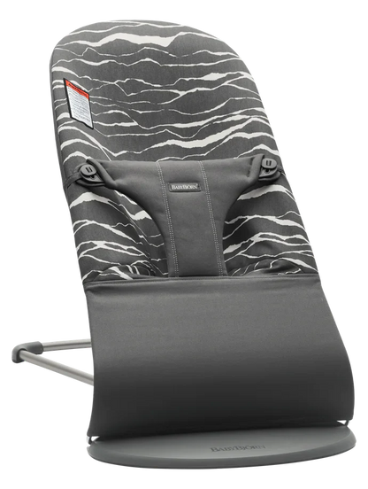 BabyBjorn Bouncer Bliss, Black Frame, Anthracite/Landscape Print Cotton
