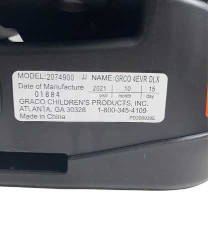  Graco 4Ever DLX 4-in-1 Car Seat, 2021, Zagg