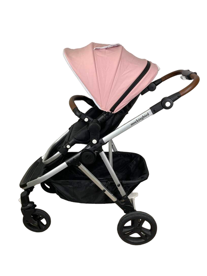  Mockingbird Single To Double Stroller, 2023, Windowpane, Silver With Penny Leather, Bloom
