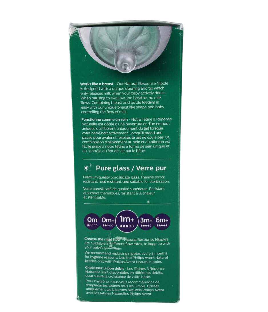  Philips Avent Natural Glass Baby Bottles, 3-Pack