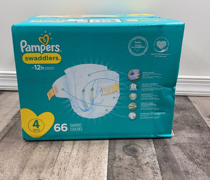  Pampers Swaddlers Diapers, Size 4, 66 Count