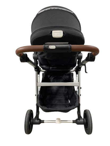  Mockingbird Single To Double Stroller, 2023, Silver With Penny Leather, Windowpane, Black