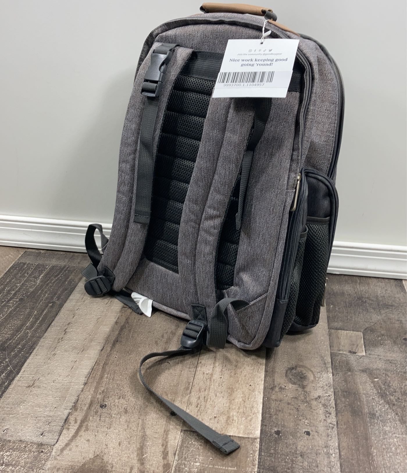  Eddie Bauer Bridgeport Diaper Backpack, Gray/Tan