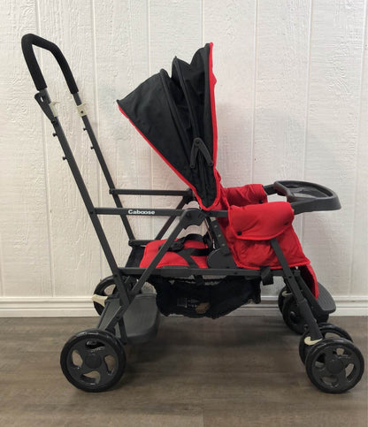  Joovy Caboose Graphite Stand-On Tandem Stroller, Red 2021