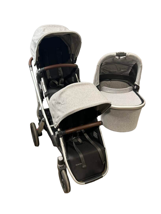  UPPAbaby VISTA V2 Double Stroller, 2020, Stella (Grey Brushed Melange)