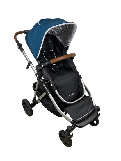  Mockingbird Single To Double Stroller, 2023, Silver With Penny Leather, Sea, Windowpane