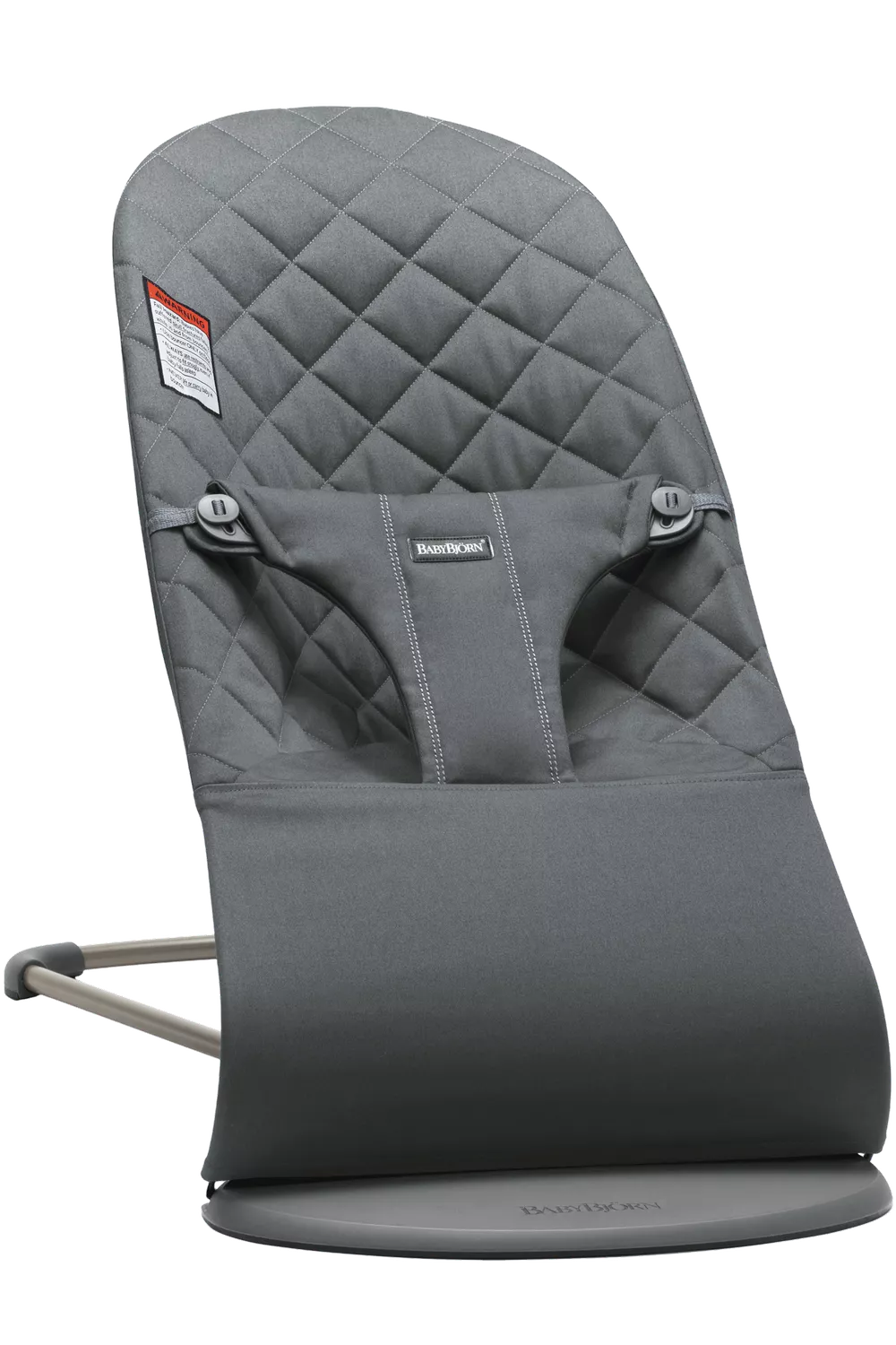  BabyBjorn Bouncer Bliss With Toy Bar, Light Gray Frame, Anthracite Cotton Classic Quilt