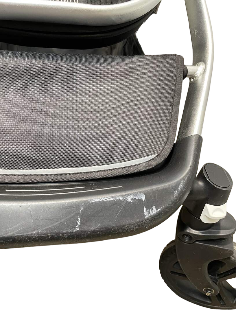  Mockingbird Single To Double Stroller, 2020, Silver With Black Leather, Windowpane, Sea