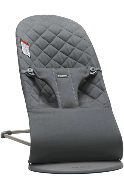  BabyBjorn Bouncer Bliss, Dark Gray Frame, Anthracite Cotton Classic Quilt