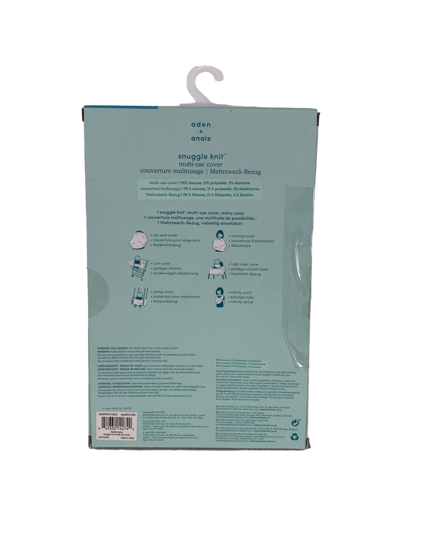  Aden + Anais Multi Use Cover, Heather Grey
