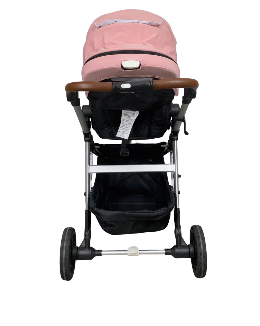  Mockingbird Single Stroller, Bloom, 2023, Watercolor Drops, Silver With Penny Leather