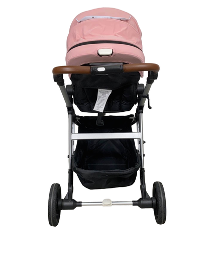  Mockingbird Single Stroller, Bloom, 2023, Watercolor Drops, Silver With Penny Leather