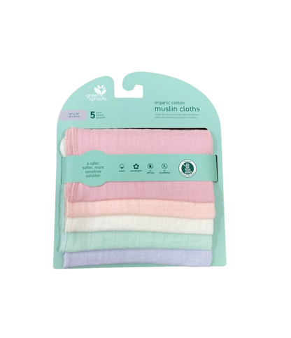  Green Sprouts Muslin Cloths 5pk, Rose Set