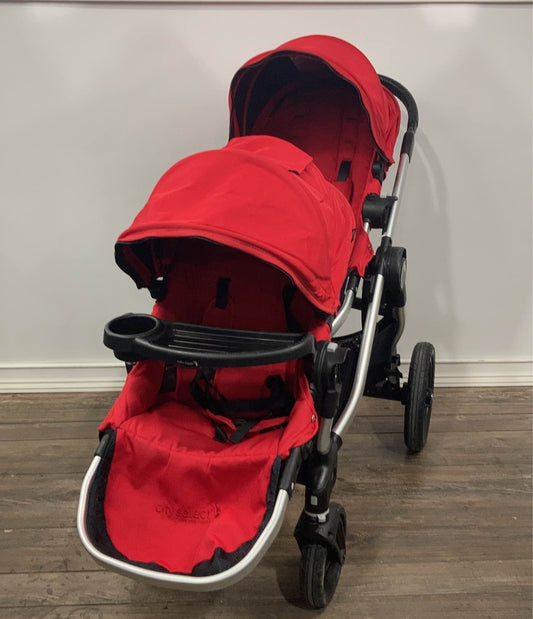  Baby Jogger City Select Double Stroller, 2015, Red
